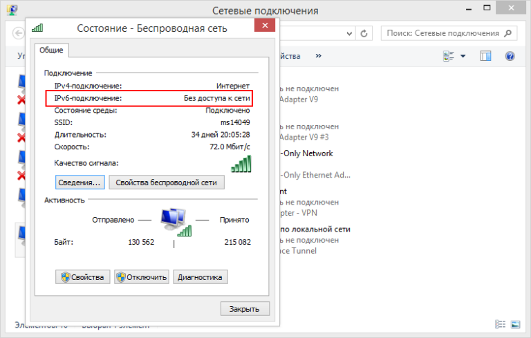 Ipv6 без доступа к интернету как исправить